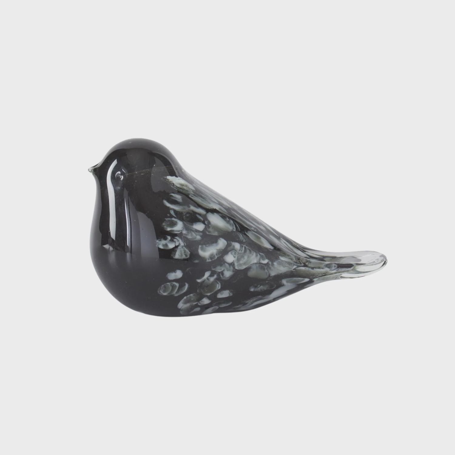 Black &amp; White Speckle Glass Bird | Large