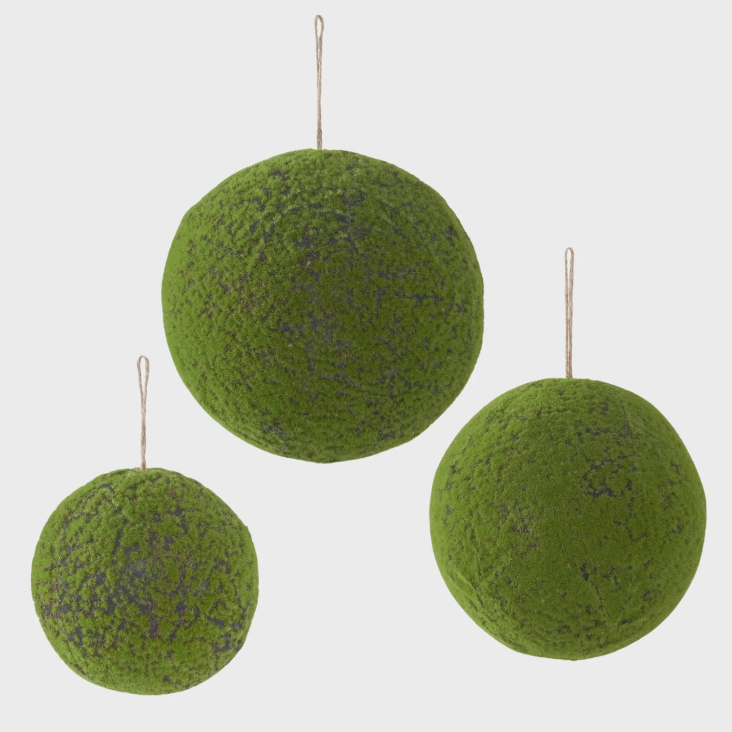 Flocked Moss Ball Ornament | 3 Sizes