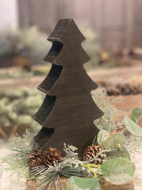 Large Black Wash Chunky Christmas Tree