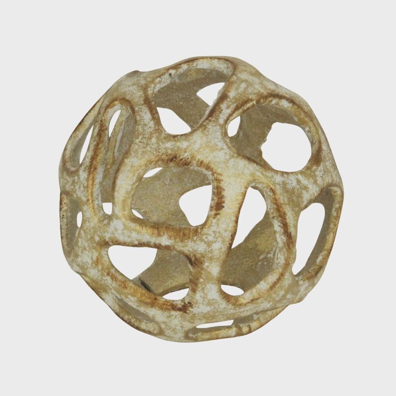 Cast Iron Abstract Orb | Gold