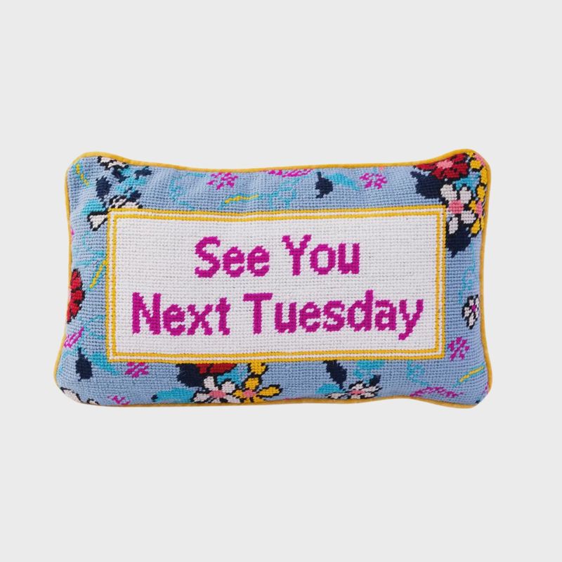 Next Tuesday Needlepoint Pillow