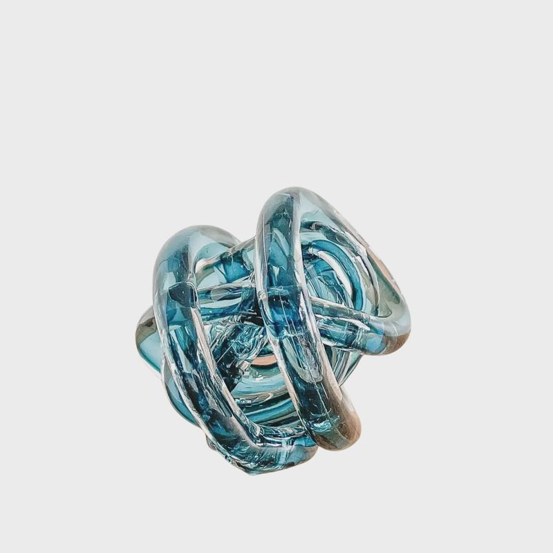 Stormy Blue Glass Knot