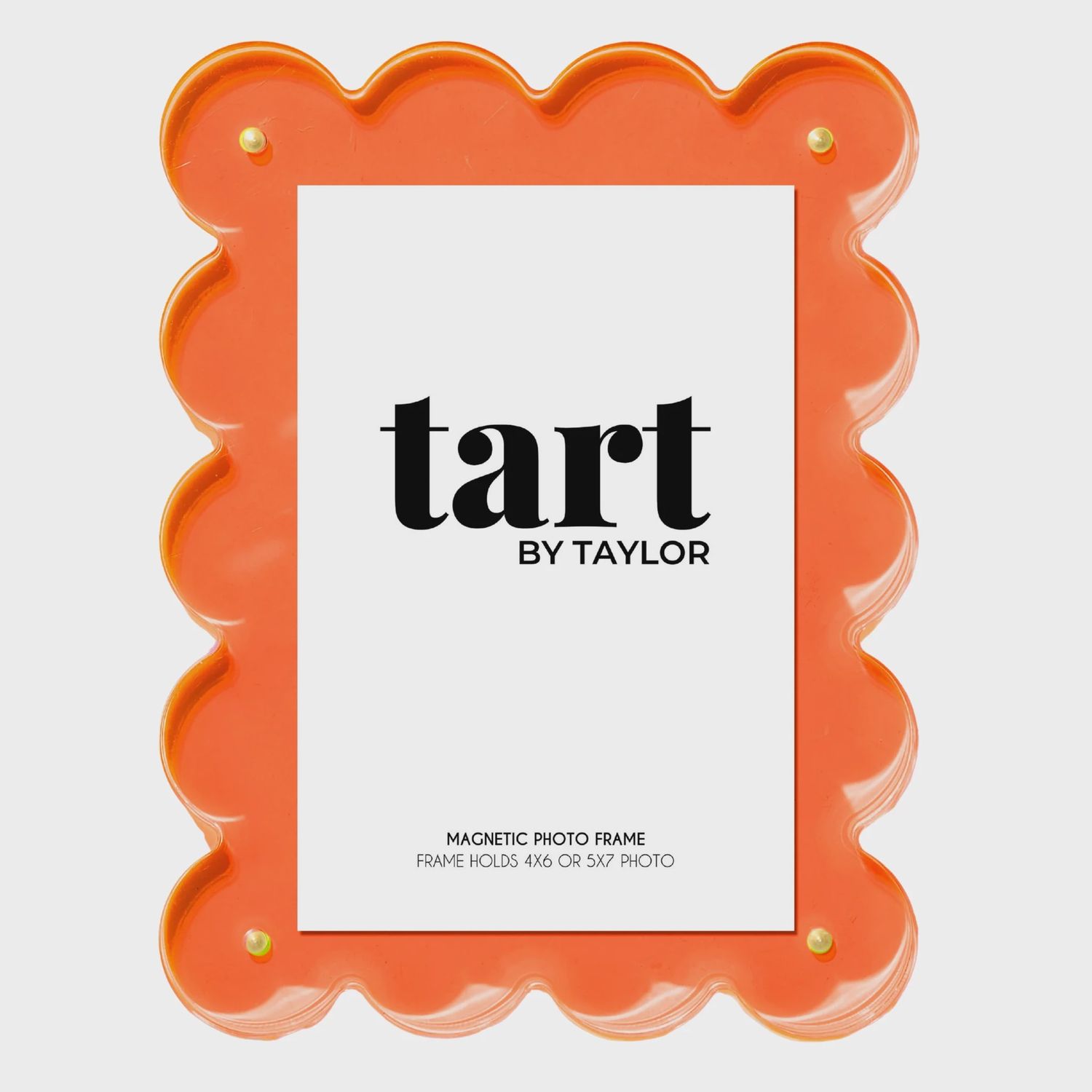 Neon Orange Scalloped Acrylic Picture Frame