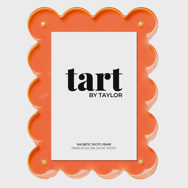 Neon Orange Scalloped Acrylic Picture Frame