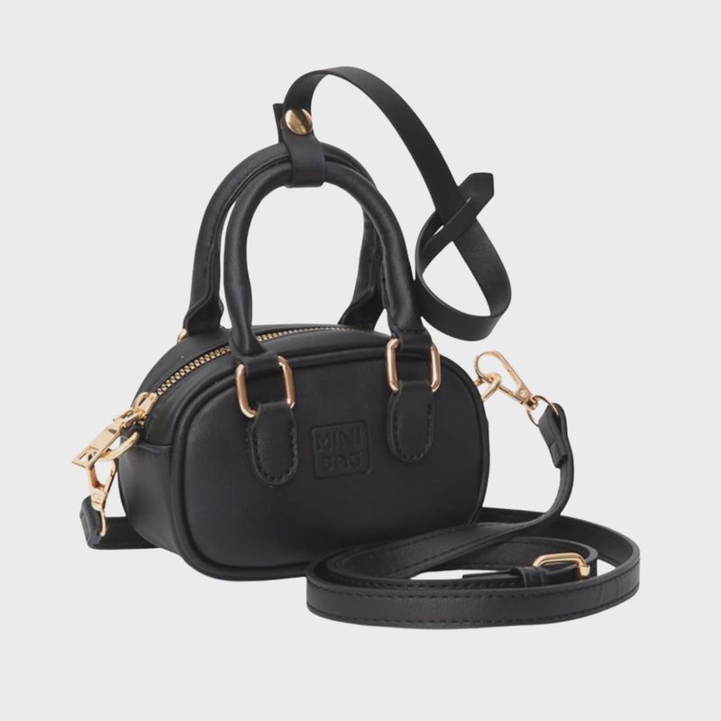 Black Faux Leather Mini Bag Crossbody