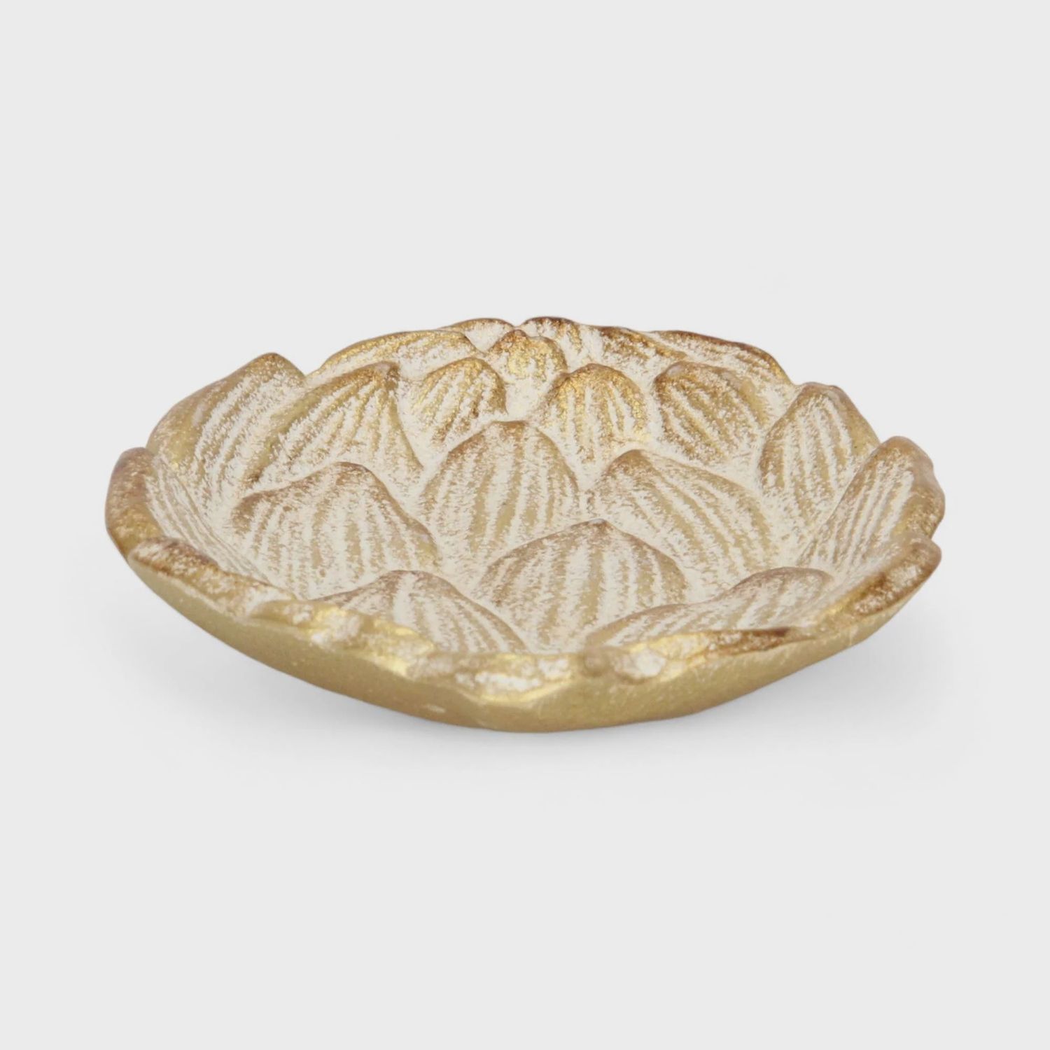 Cast Iron Artichoke Dish: Gold