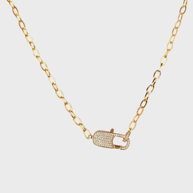 Rectangle Clasp Charm Necklace