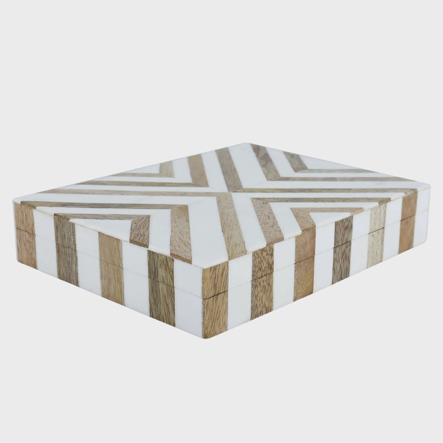 Brown &amp; White Chevron Box | 6" x 8"