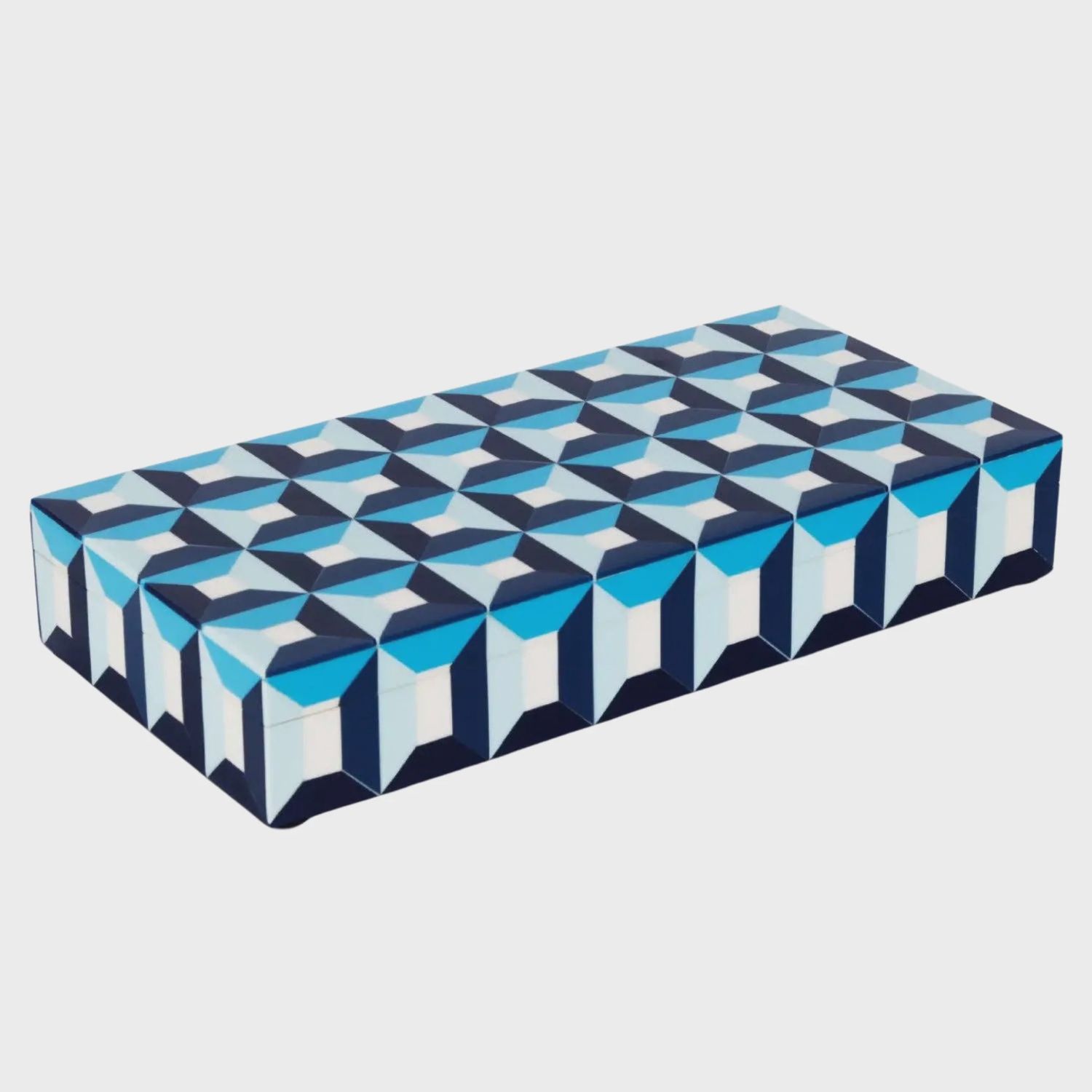 Modern Blue, Black &amp; White Box | 12&quot; x 6&quot;