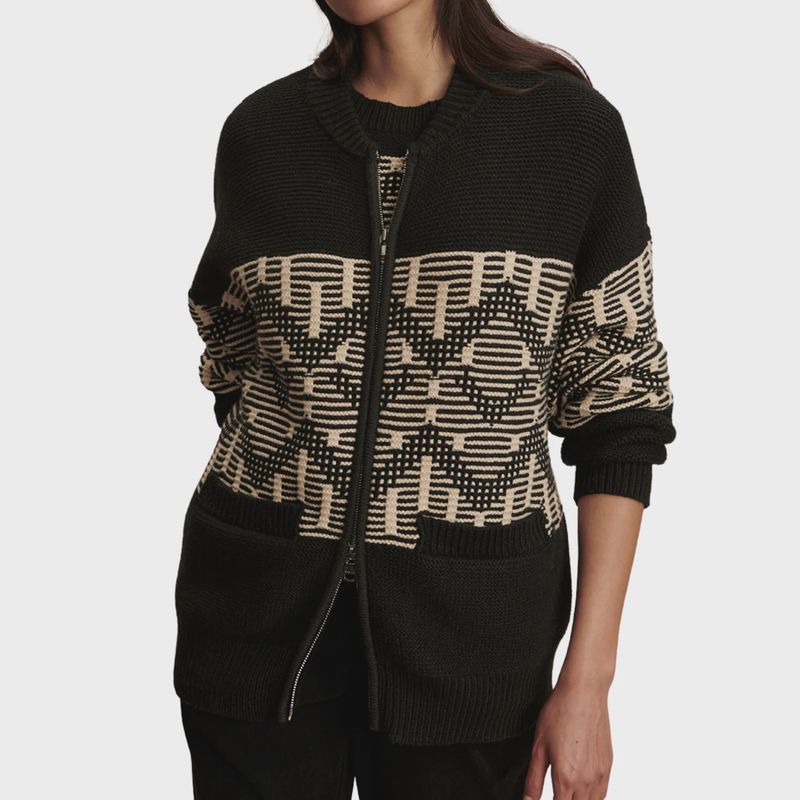Linnea Fairisle Knit Jacket | Black