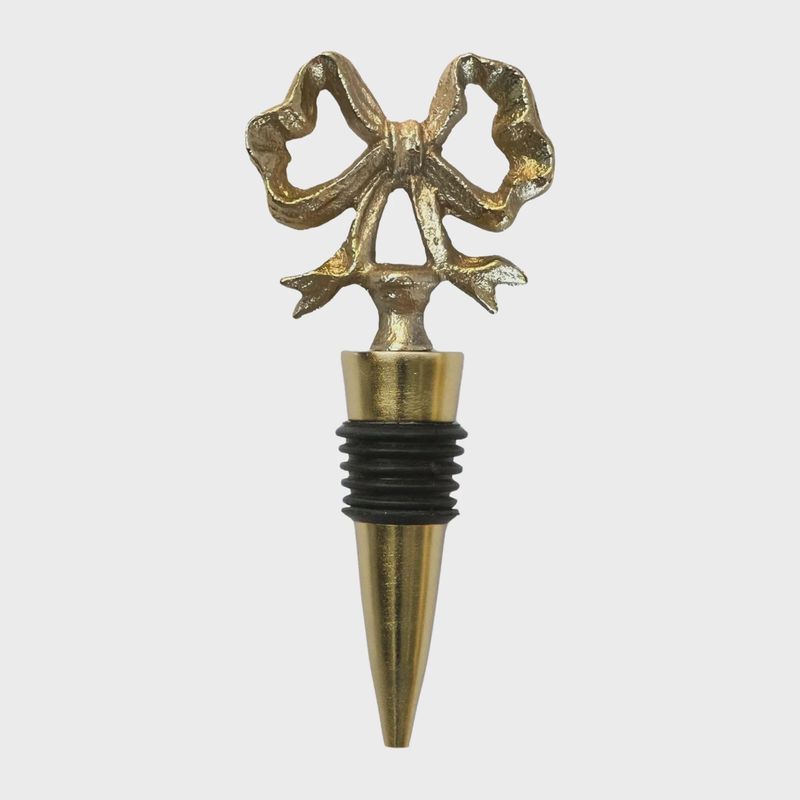 Gold Bow Wine Bottle Stopper