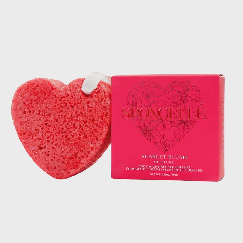 Heart Shaped Body Wash Infused Buffer | Scarlet Blush