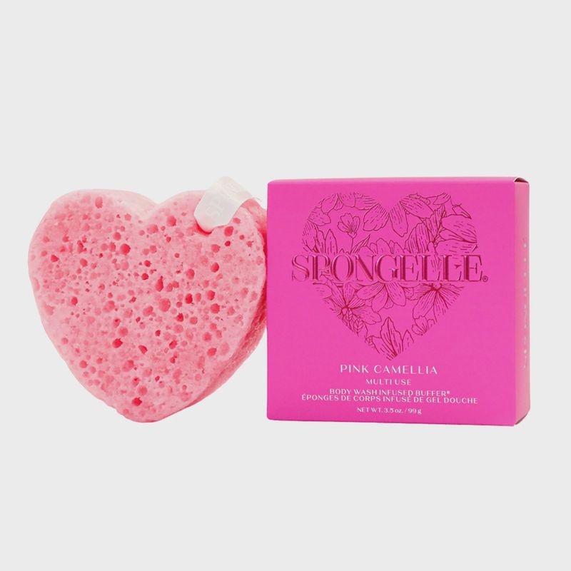 Heart Shaped Body Wash Infused Buffer | Pink Camellia