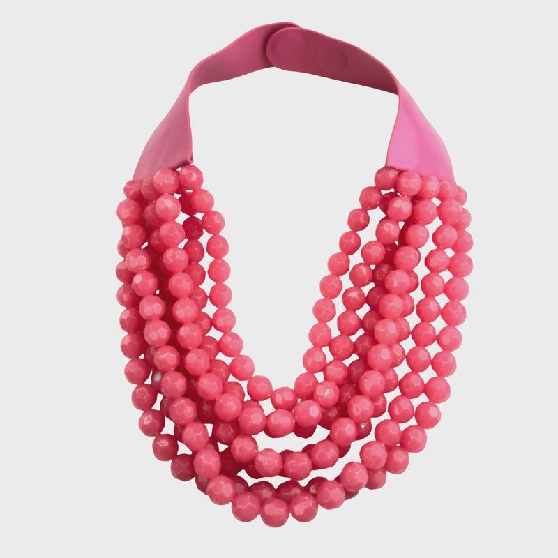 Multi-strand magnetic necklace: Fuchsia