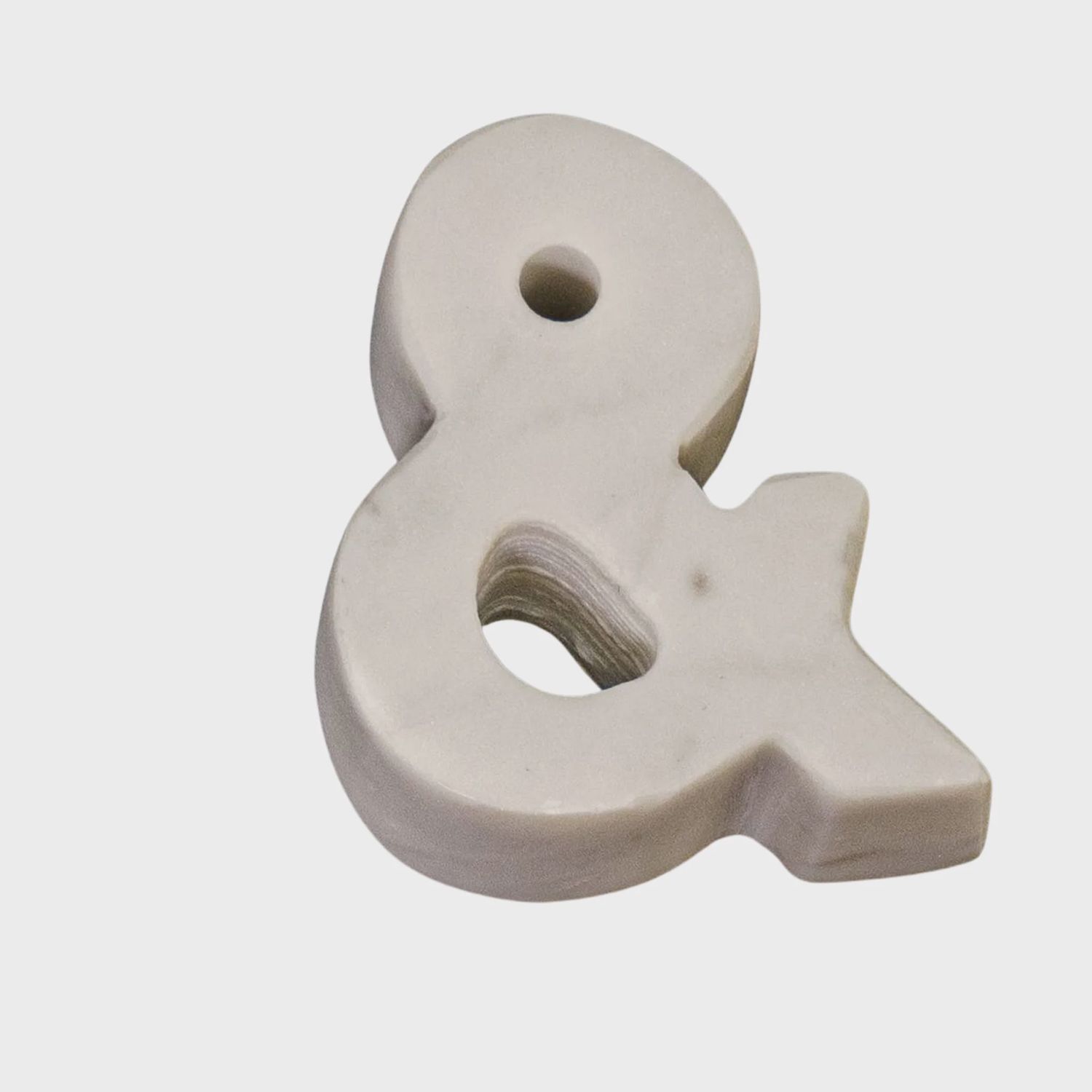 &amp; Symbol White Marble Paperweight