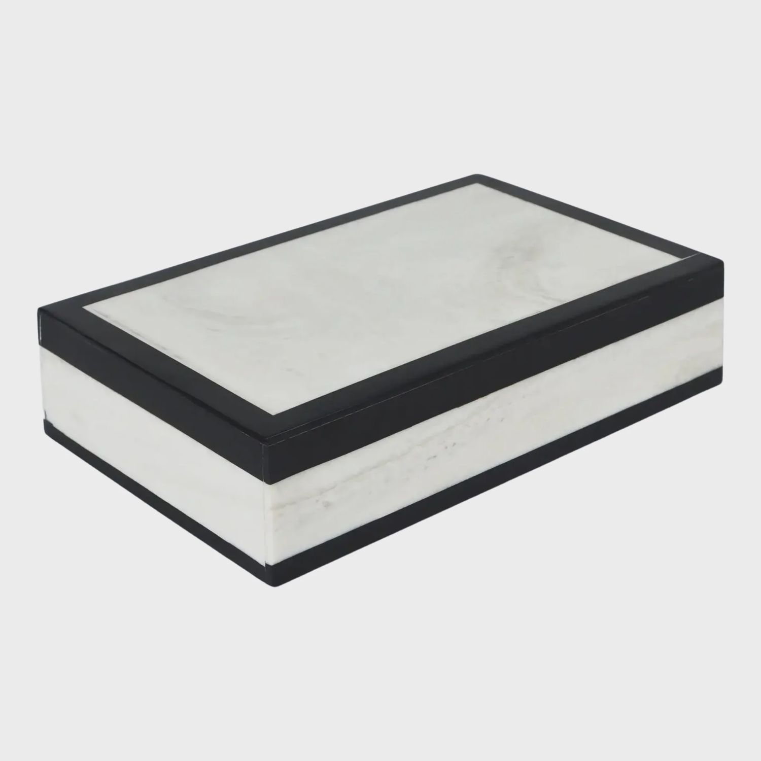 Black &amp; White Mono Court Decorative Box | 8" x 5"