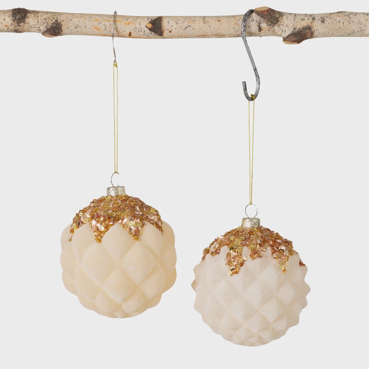 Round Flocked Ornament | 2 Styles