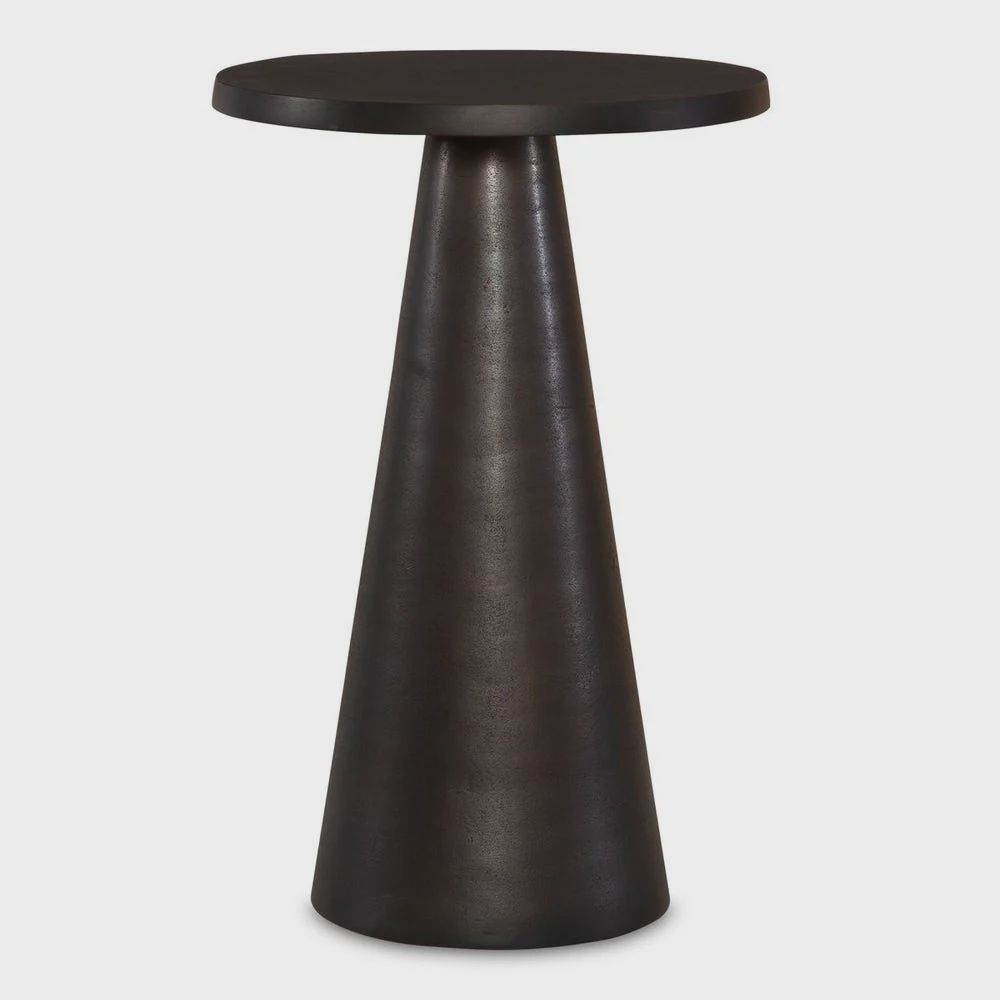 Dark Bronze Aluminum Pedestal Accent Table