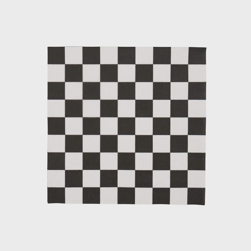 Black &amp; White Checker Napkins