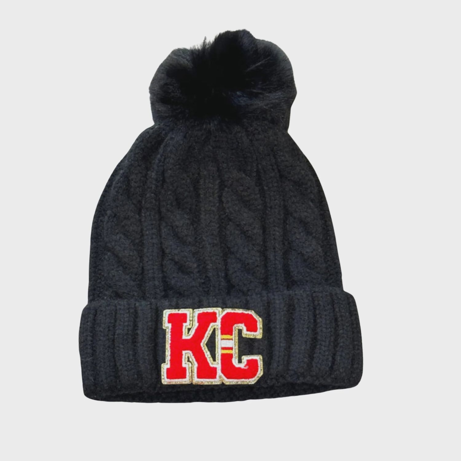 KC Striped Beanie | Black