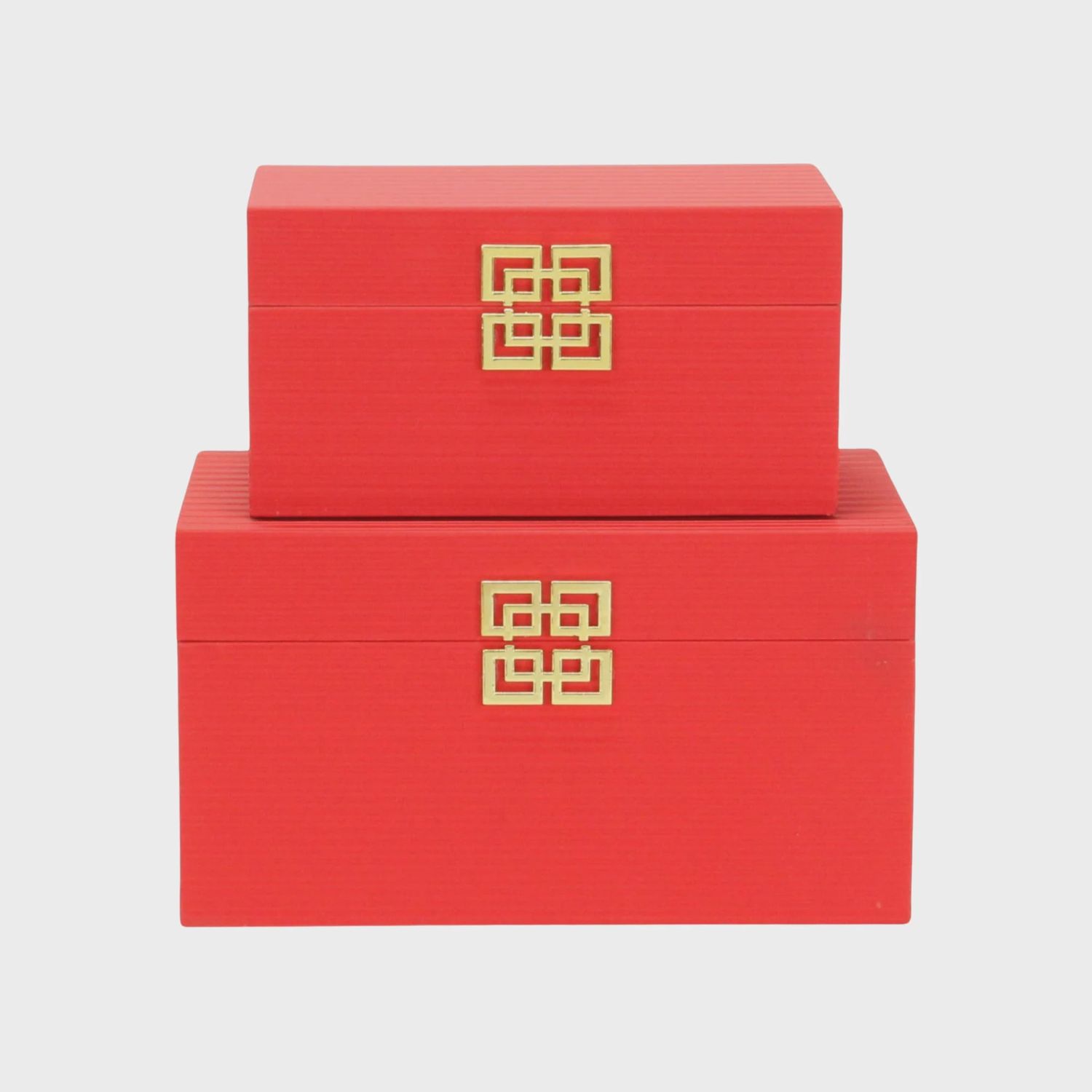 Red Striped Storage Box Gold Emblem | 2 Sizes