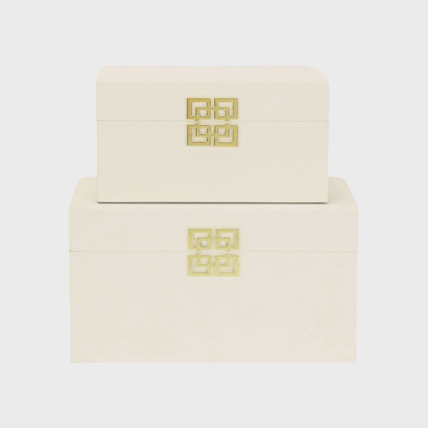 White Striped Box Gold Emblem | Gold Emblem | 2 Sizes