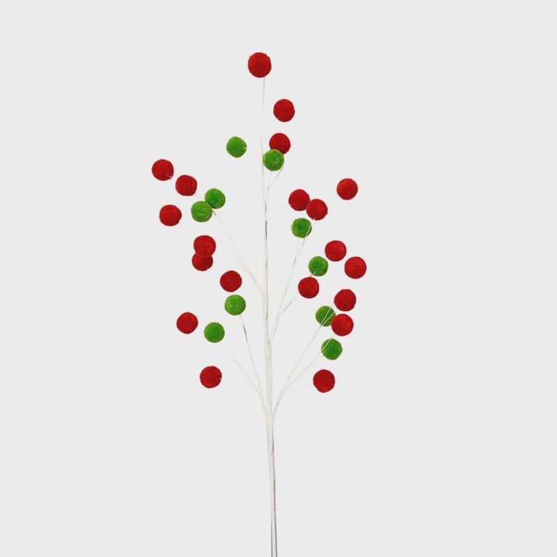 &quot;Let the Festivities Begin&quot; Pom Pom Christmas Spray | 32&quot;