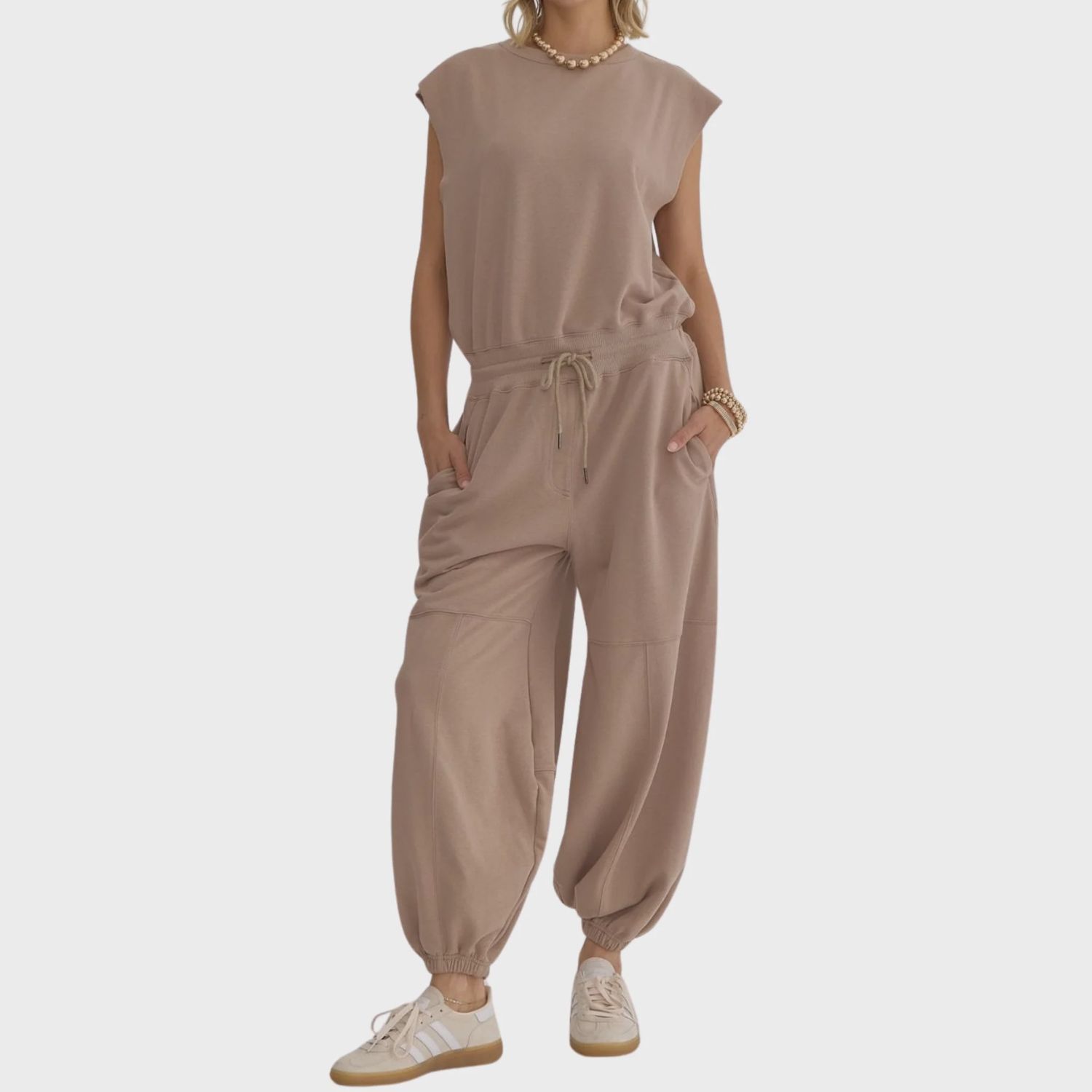 Sleeveless Jumpsuit | Khaki