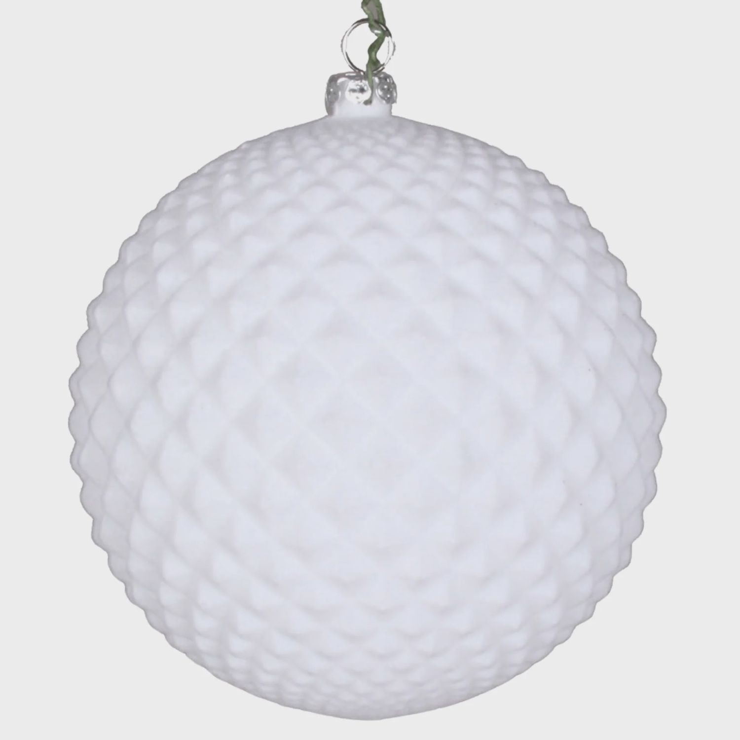 White Flocked Ball Ornament | 4&quot;