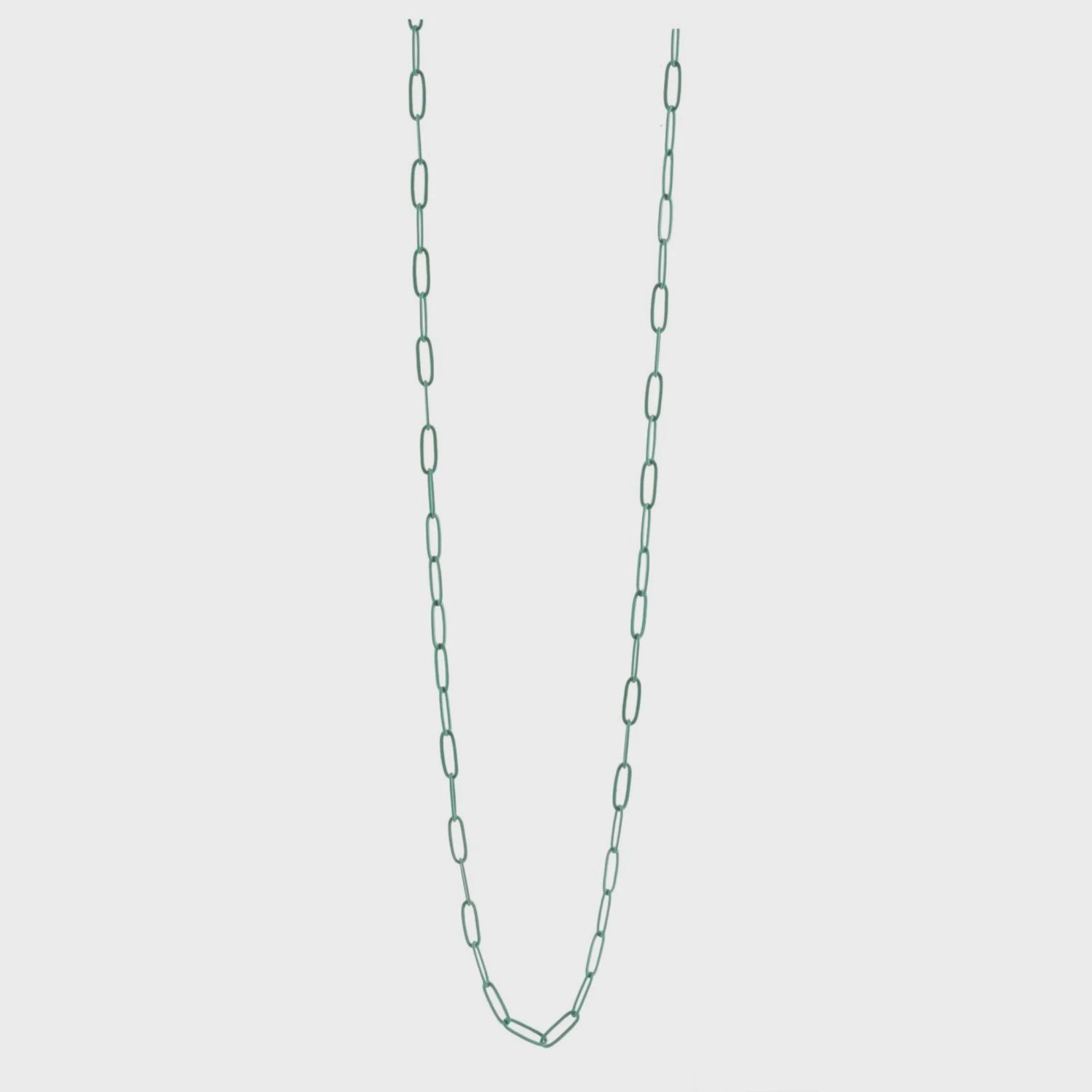 Teal Color Coated Metal 36&quot; Necklace