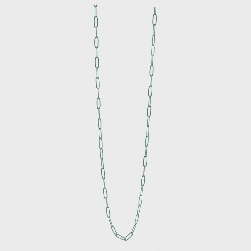 Teal Color Coated Metal 36" Necklace