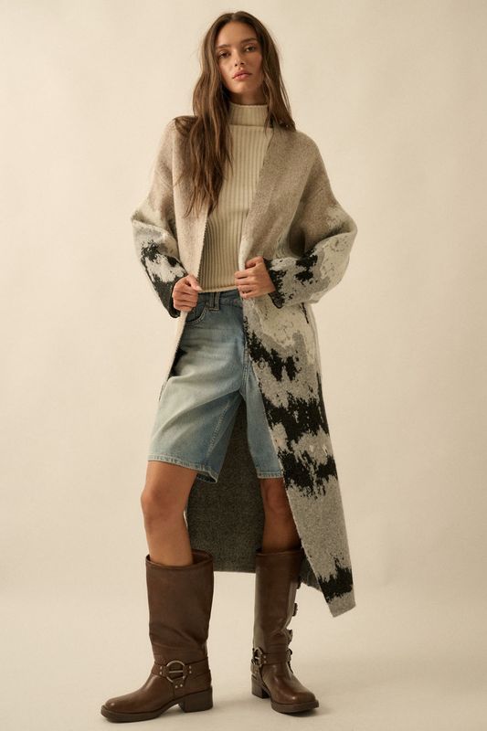 Mountain Knit Open Front Cardigan
