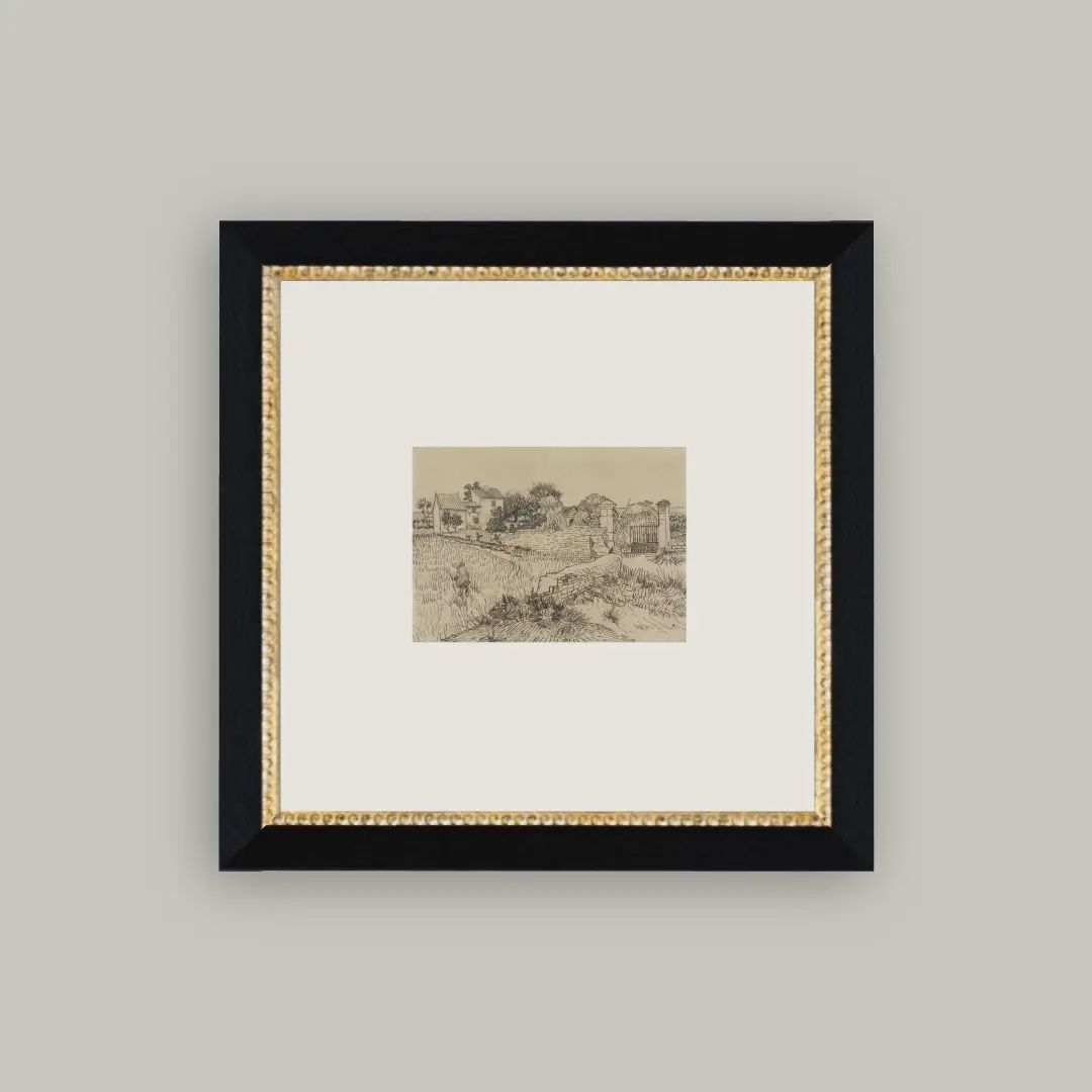 Tuscan Village Framed Antique Art: 8x8