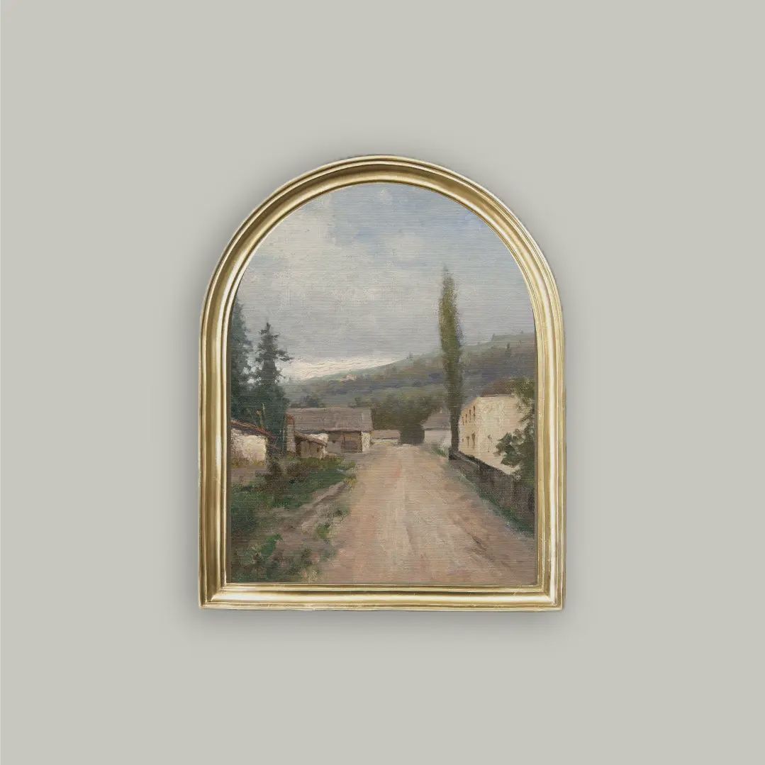 Slovak Village in Arched Frame