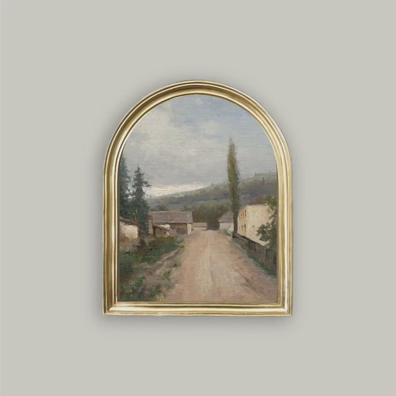 Slovak Village in Arched Frame