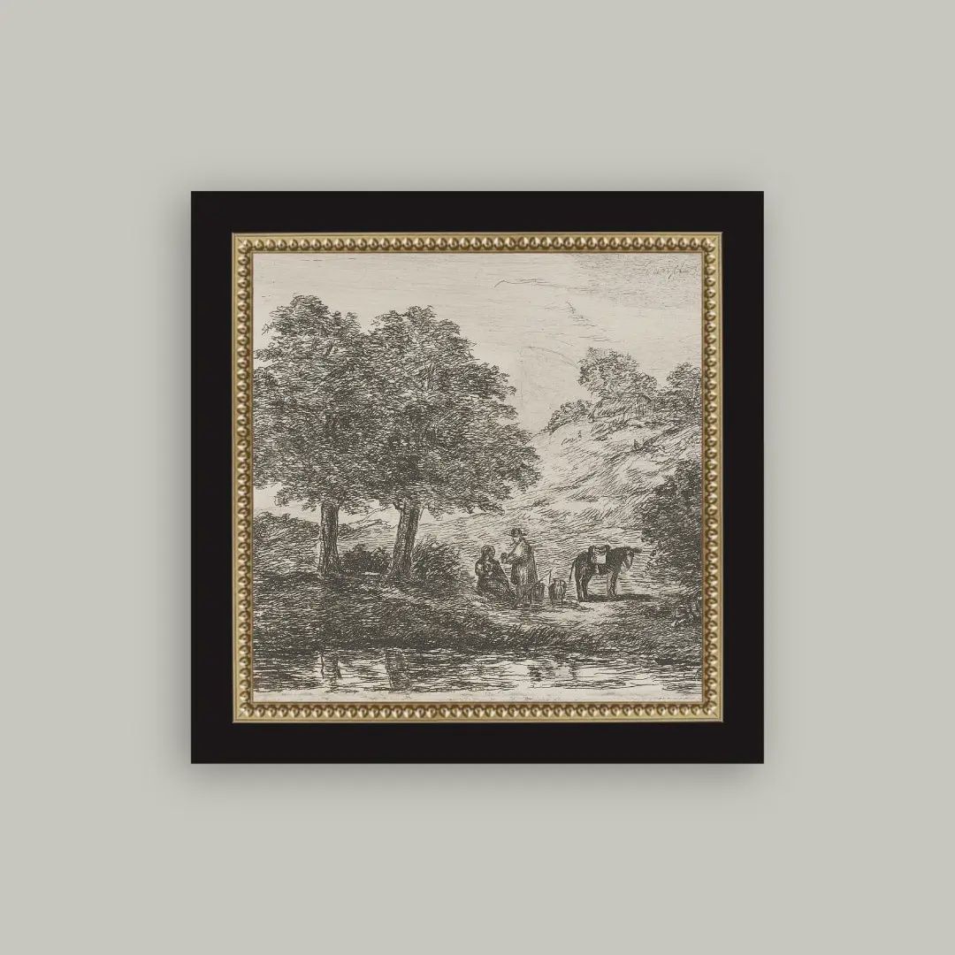 Landscape with Family under Tree: 5x5