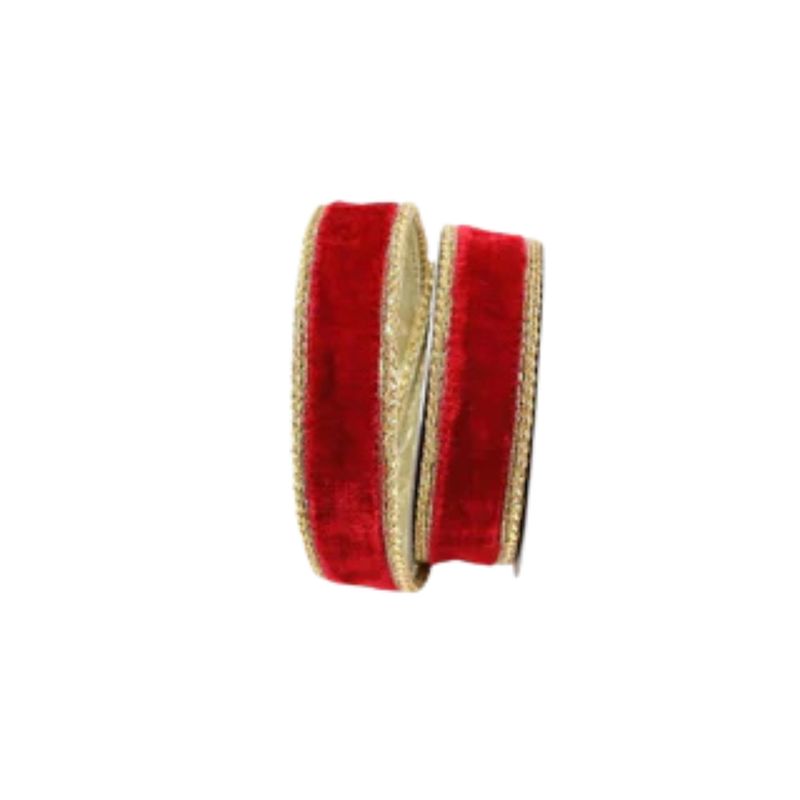 1&quot; Red Royal Velvet Ribbon | 10 Yards