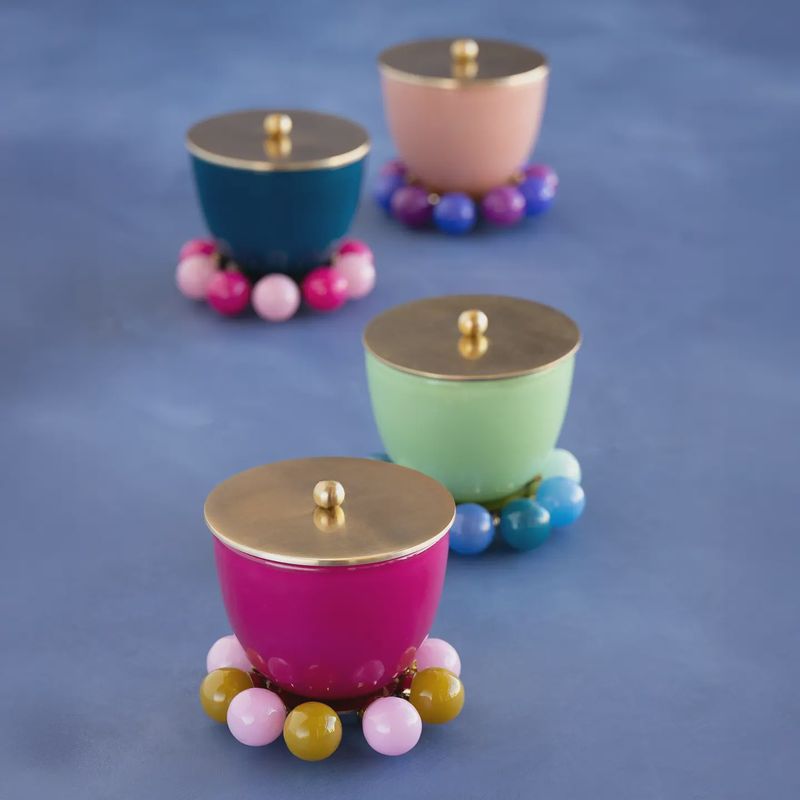 Large Candle with Bubble Base- 4 Colors