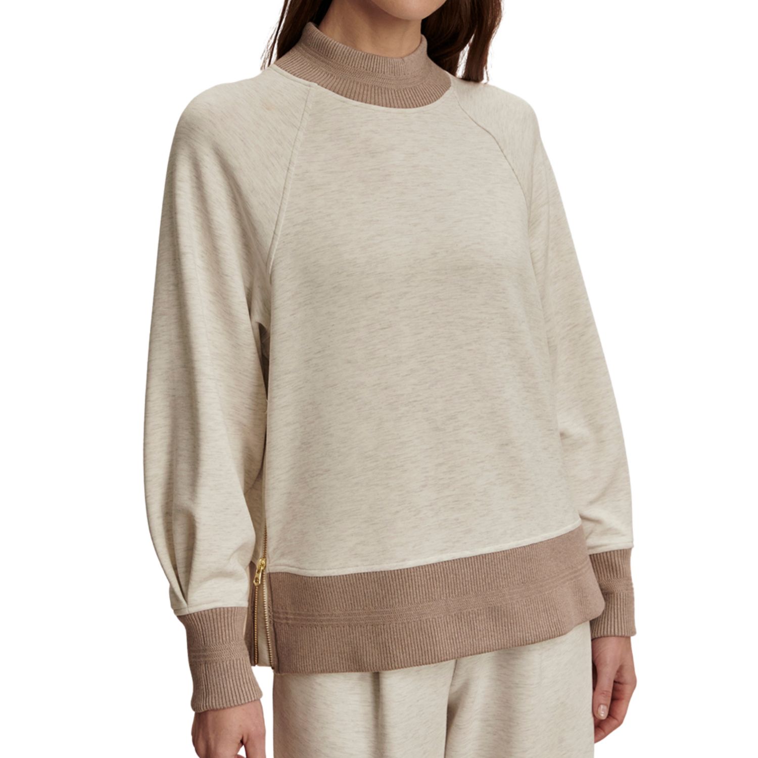Loxley Raglan Boyfriend Sweat | Ivory Marl