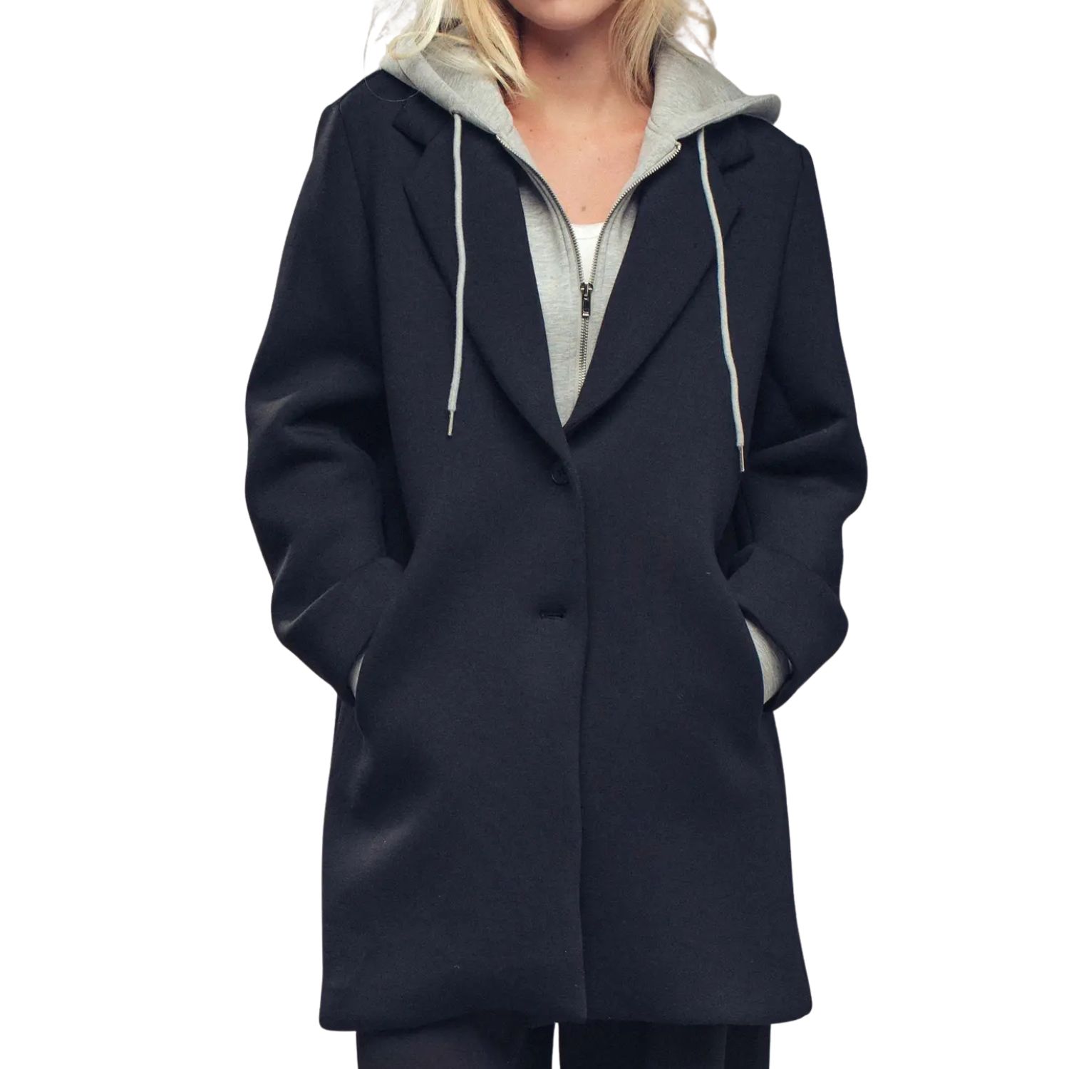 Detachable Hoodie Scuba Coat
