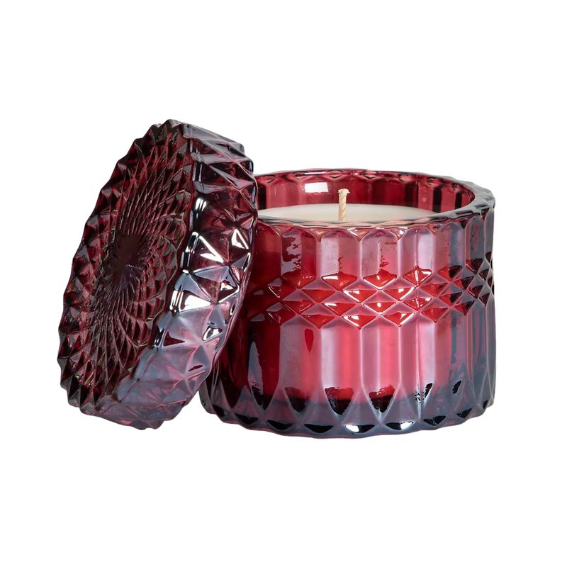 Holiday Spiced Toddy 8oz Petite Shimmer Candle (Cranberry Red)