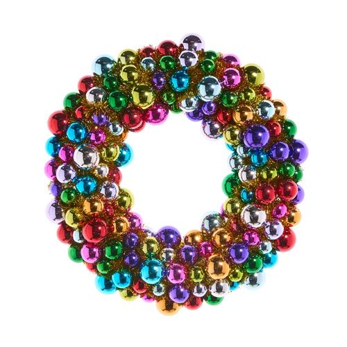 24&quot; Multicolor Ball Wreath | Multi