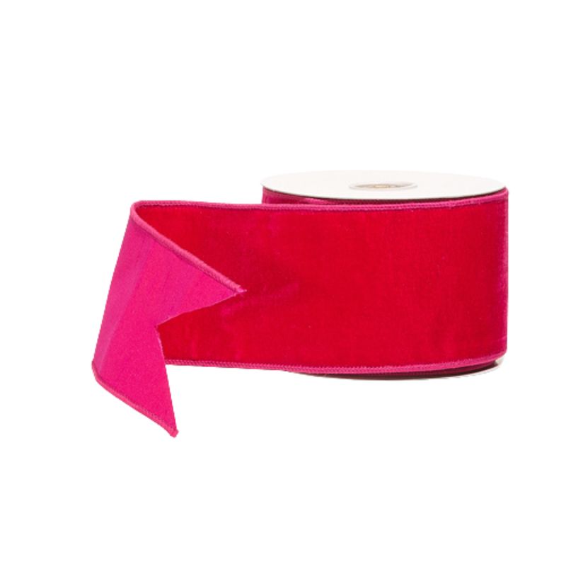 4&quot; Fuchsia Pink Velvet Wired Ribbon | 10yds