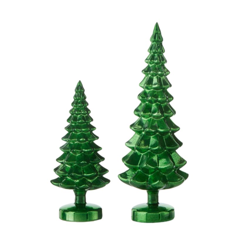 Green Glass Decorative Trees | 2 Sizes