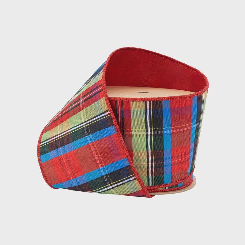 4&quot; Plaid  Wired Ribbon | 10 Yards