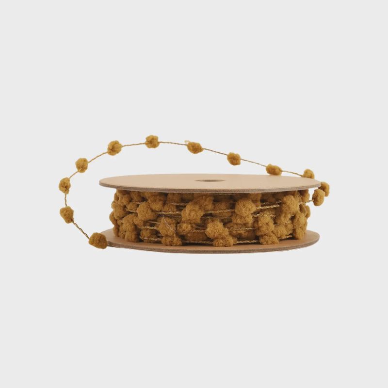 8mm Wired Pom Pom Ribbon | 25 Yards