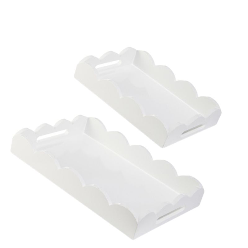 White Scalloped Tray | 2 Sizes