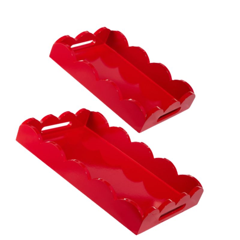 Red Scalloped Tray | 2 Sizes