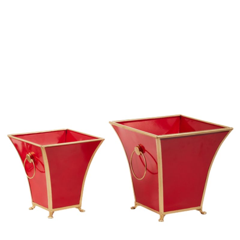 Red &amp; Gold Decorative Cache Pot | 2 Sizes