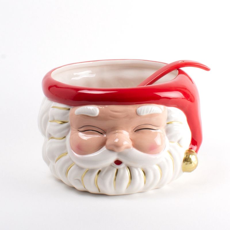 Red Santa Punch Bowl and Ladle